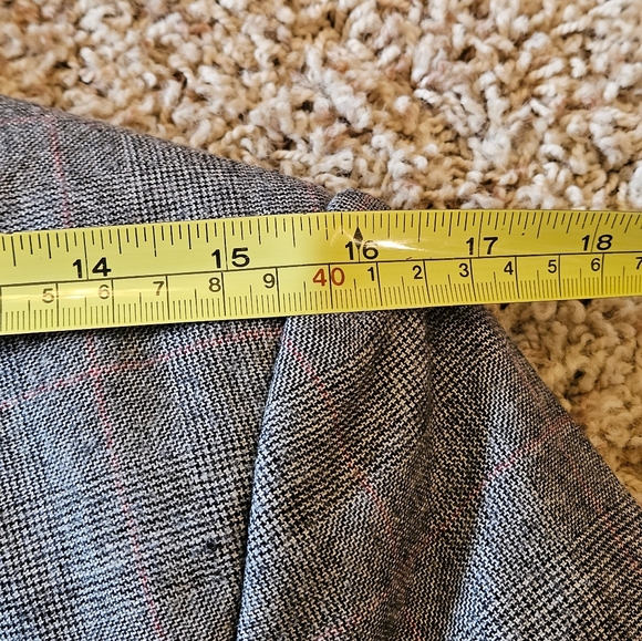 Vintage Wool Saville Gray Plaid Blazer Suit Jacket Size 10 - Picture 8 of 12